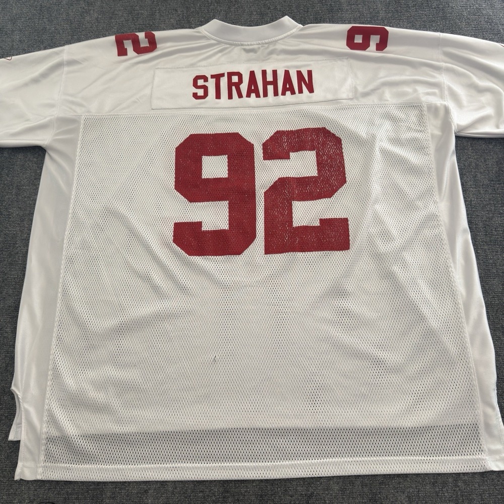 Vintage New York Giants Michael Strahan #92 Reebok NFL Jersey White Size 4XL